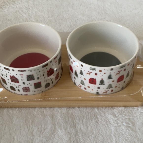 Condiment Bowl & Tray Set - Red and Green NWOT - Picture 4 of 6